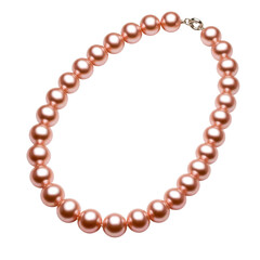 Obraz premium Elegant Pink Pearl Necklace Isolated on Transparent Background