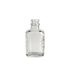 Empty Clear Glass Bottle Isolated on Transparent Background