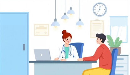 Doctor consulting a patient in a modern clinic setting