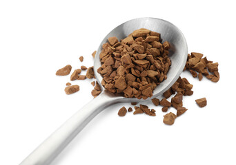 Spoon with instant coffee isolated on white
