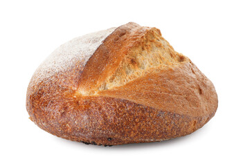Loaf of fresh bread isolated on white