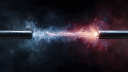 Electric arc discharge between two electrodes