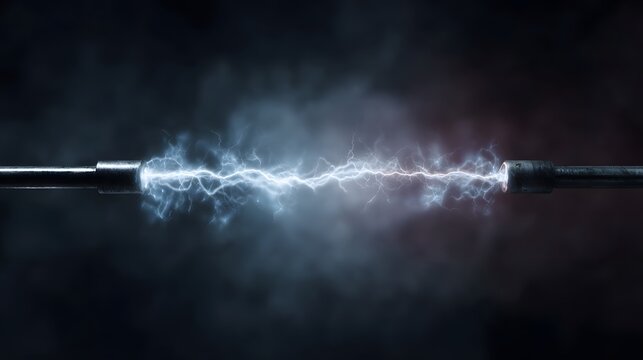 Intense electric arc discharge between electrodes