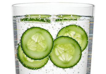 Cucumber Infused Water Isolated on Transparent Background