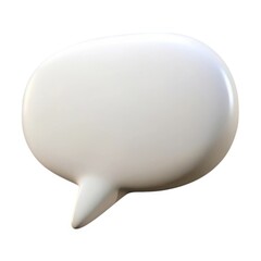 3d white speech bubble isolated on white background