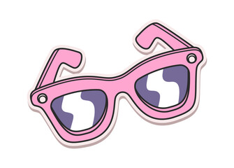 Old-fashioned girlish hipster sunglasses sticker