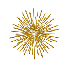 Naklejka premium Gold Firework Explosion Illustration on Black Background