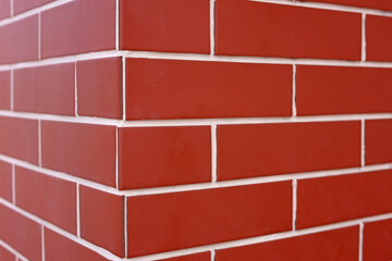 Texture of red brick wall as background, closeup