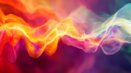 Obraz premium Abstract Colorful Wave Design with Flowing Lines and Vibrant Light