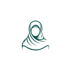 Unique hijab logo Modern and minimalist vector and abstract logo