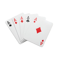 Four Aces Illustration on Transparent Background