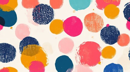 Abstract colorful painted circles pattern background.