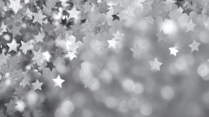 Silver star confetti background