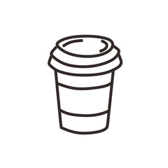 Takeaway Coffee Cup with Lid Beverage Container Icon