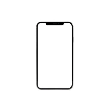 Illustration of Black Smartphone With Blank Screen