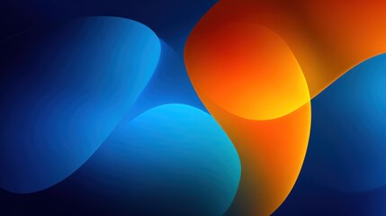 Abstract curves of vibrant orange and blue