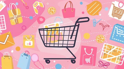 Cute E-commerce Poster Backgrounds for Online Stores, Product Promotions, Digital Sales Campaigns