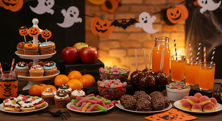 Halloween Themed Candy Table for Children's Parties