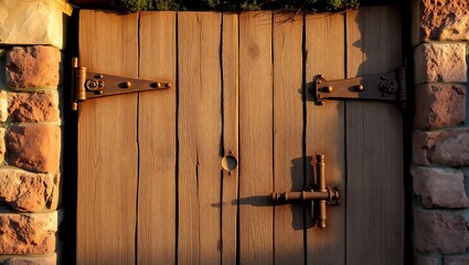 old wooden door with lock