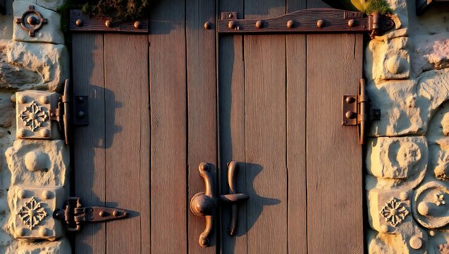 old wooden door with lock