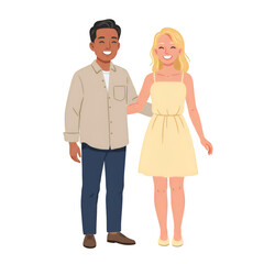 Fototapeta premium Illustration of a Happy Couple Embracing on Transparent Background