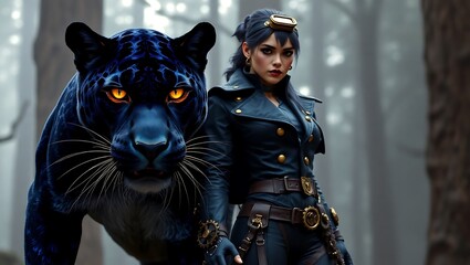 portrait of a young woman with a tigger