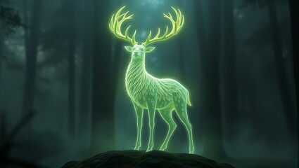 green deer on black 
