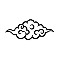 Illustration of Gold Glitter Cloud on Transparent Background