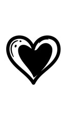 Illustration of Gold Glitter Heart on Transparent Background