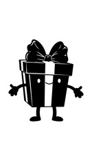 Illustration of Happy Gift Box With Bow