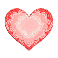 Illustration of Ornate Red and Pink Heart