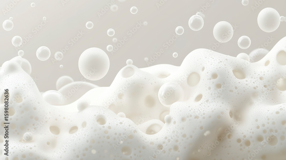 Canvas Prints close-up of creamy white foam with various sized bubbles, textured surface.
