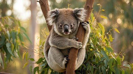 Obraz premium A koala, looking sleepy
