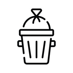 Handy outline style icon of round garbage dustbin