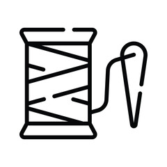 Sleek outline style icon of sewing thread spool