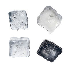 Obraz premium Ice Cubes and Water Droplets Variations for Freshness and Hydration Concept