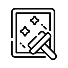 Handy outline style icon of flat glass wiper