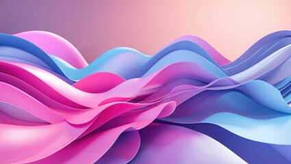 Colorful abstract flowing waves with shades of pink, purple, and blue. Creative digital artwork. Modern and vibrant design.