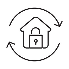 Smart Home Lock Editable Stroke Icon