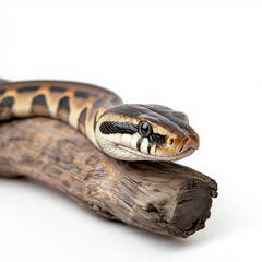Fototapeta premium Close-up of a slithering snake with intricate scales in its natural habitat