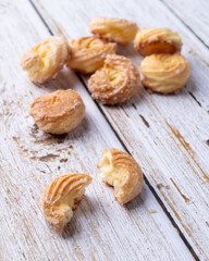 Typical brazilian sugar covered biscuit over wooden table