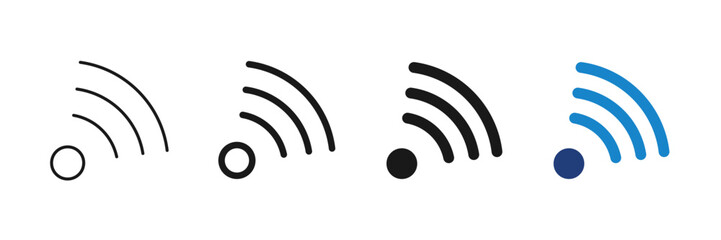 WiFi Signal Icon Collection. Editable Stroke vector