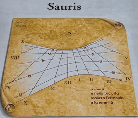 sundial in the mountains, Sauris, Friaul-Julisch-Venetien, Italien, Europa, 12.Juli 2025