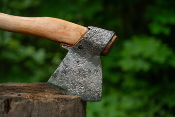 Large Russian carpenter axe - close-up