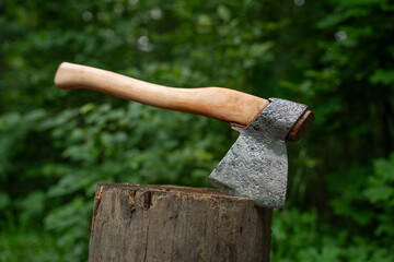 Large Russian carpenter axe - close-up