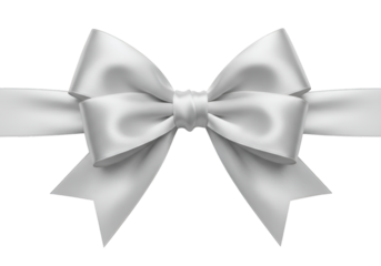 Illustration of White Gift Ribbon with Bow