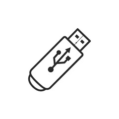 Illustration of Simple White USB Drive Icon