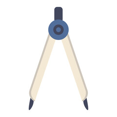 Compass tool for drawing and geometry. Math compass icon. School supply illustration.