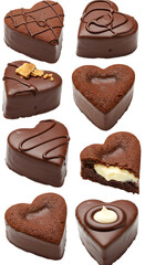 Chocolate Heart Shaped Cakes Illustration for Valentine's Day Celebration