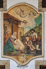 old painting on a wall, Sauris, Friuli-Venezia Giulia, Italy, Europe, 12 July 2025